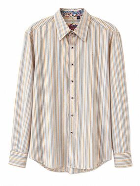Robert Graham Multicolor Striped Flip Cuff Button Front Shirt Men’s 2X